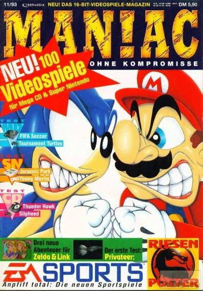 Titelkopf der ersten MAN!AC-Ausgabe von 1993
